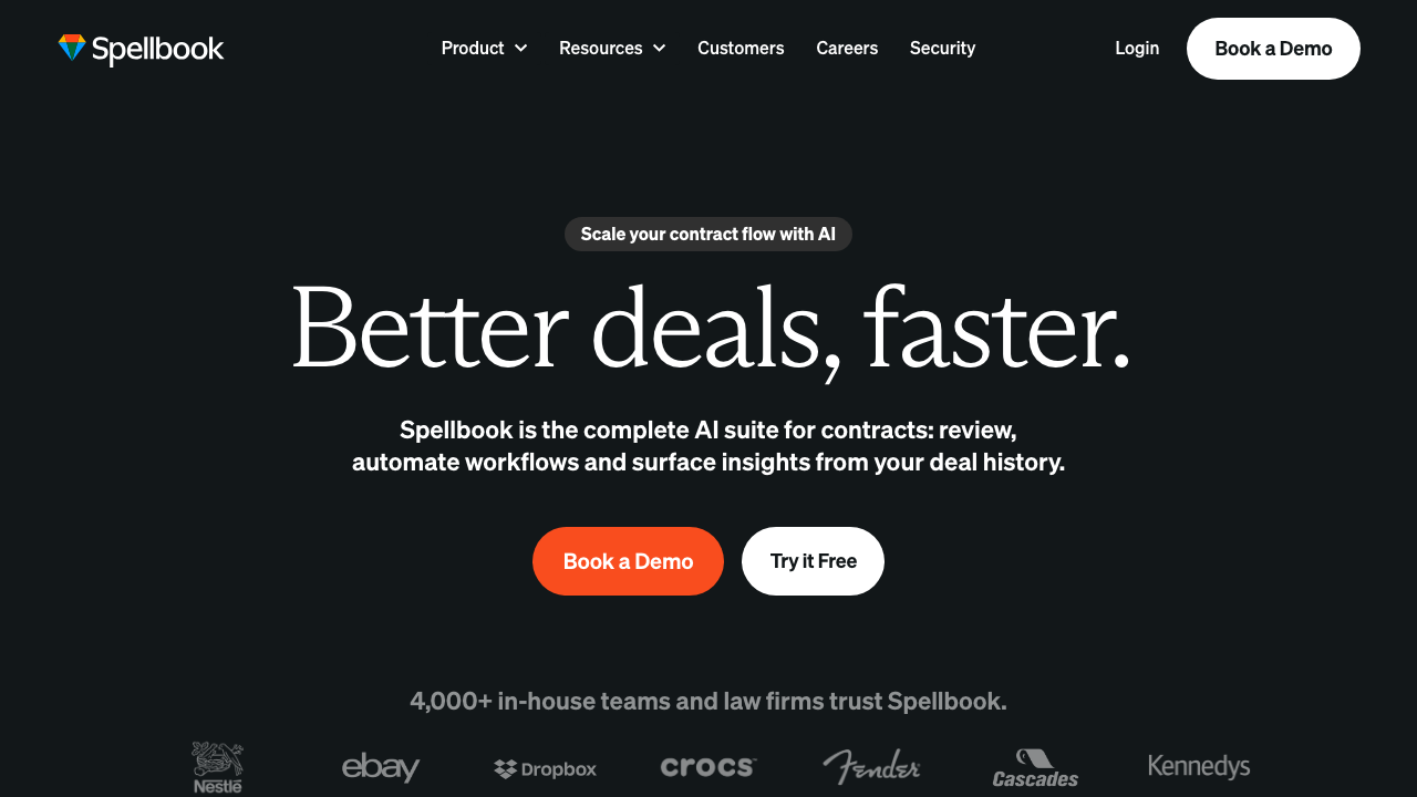 Site de Spellbook, add-in Word d'IA juridique pour avocats